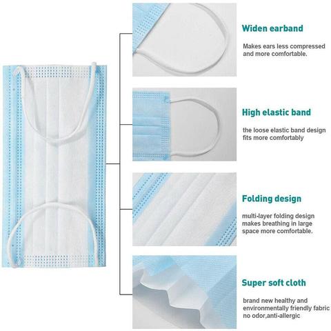10-Pack FDA-Registered Face Masks - 3 Layers of Protection