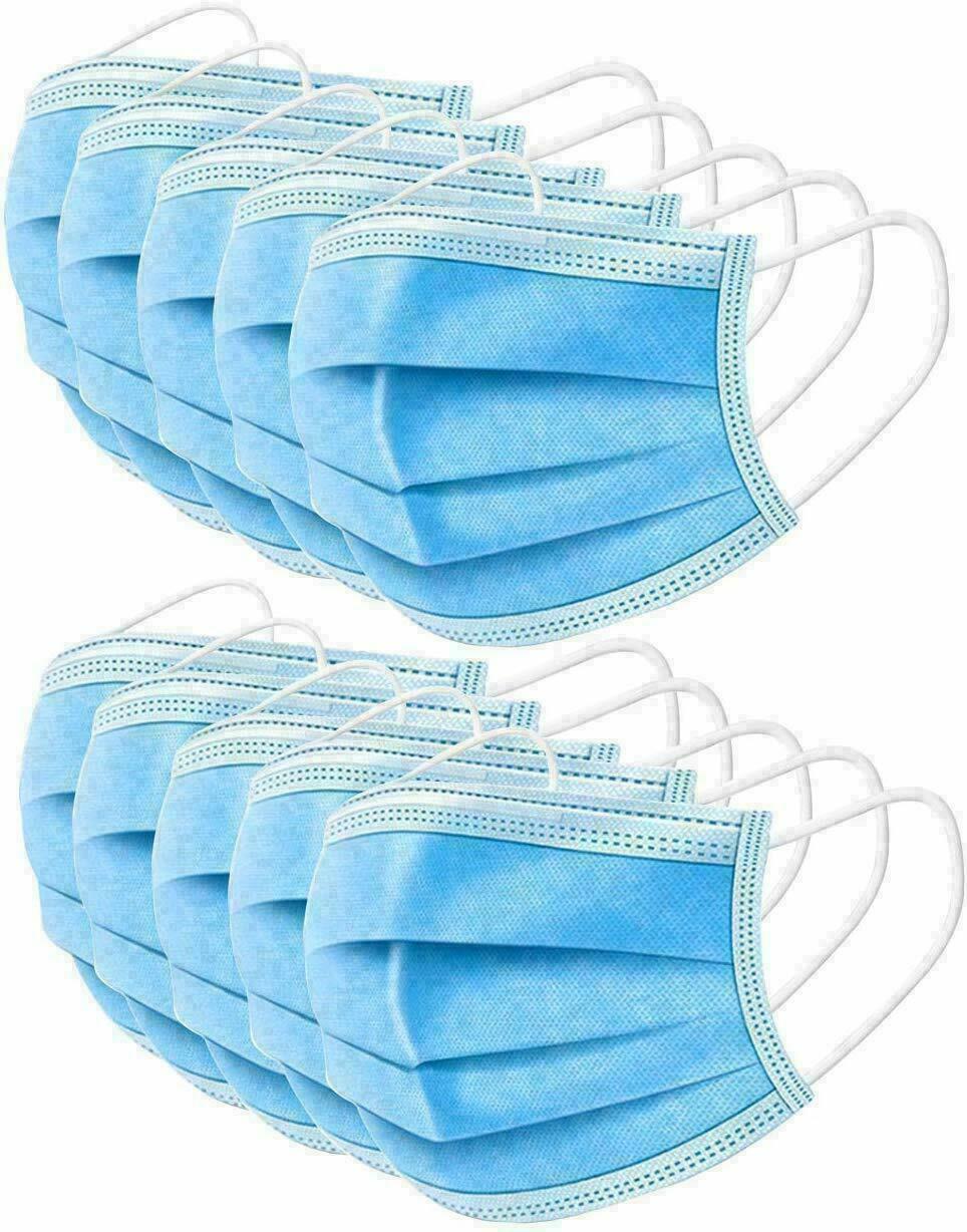 10-Pack FDA Registered Face Masks - 3 Layers Of Protection