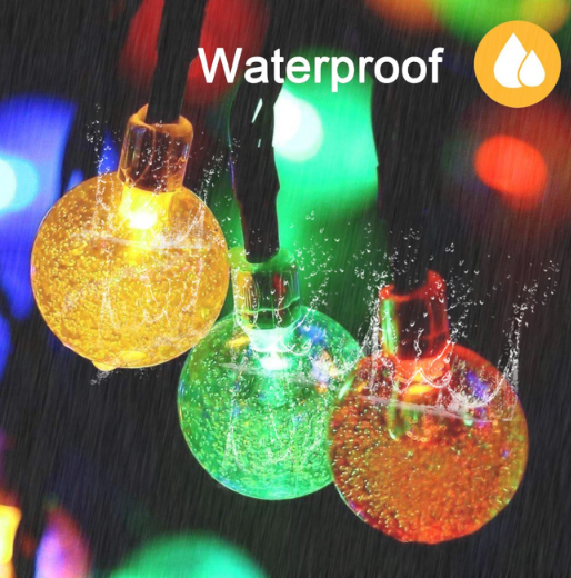 20 LED 16Ft Crystal Ball Solar String Lights