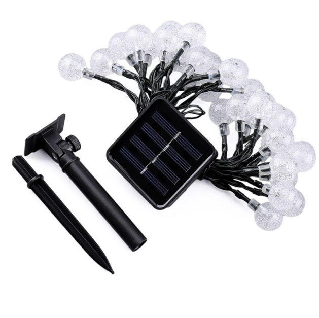 20 LED 16Ft Crystal Ball Solar String Lights