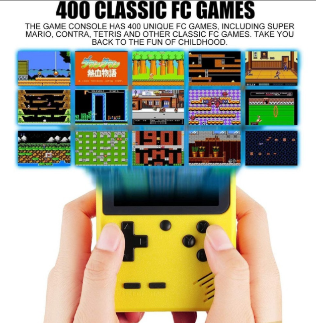 Handheld Game Console with 400 Built-In Games & Controller - RED