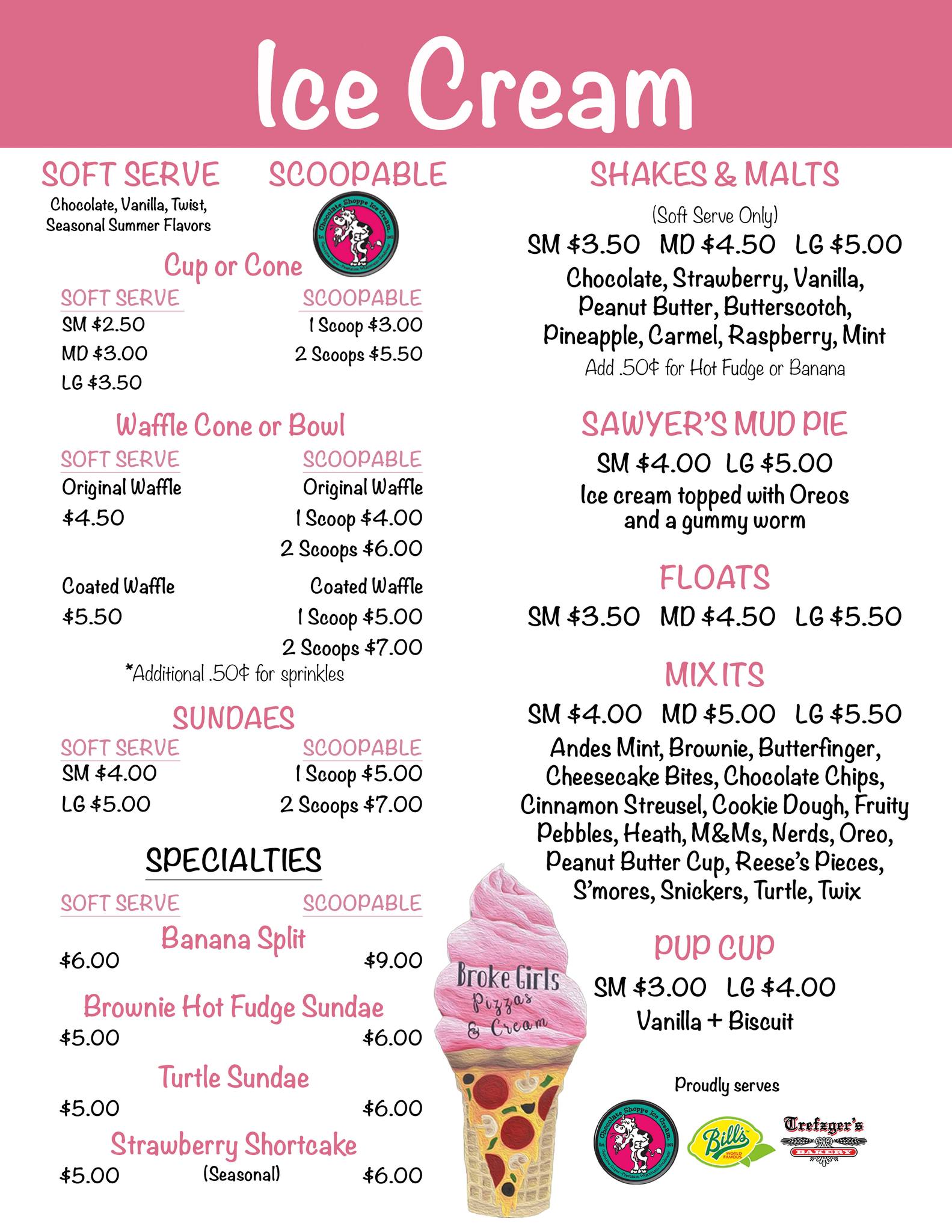 Broke Girls Pizzas & Cream